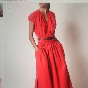 Brochu Walker Elegant Red "The Mina" Maxi Dress with Pockets